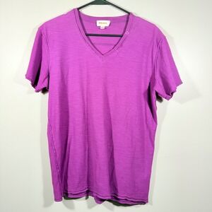 Diesel Womens T Shirt V Neck‎ Short Sleeve Purple Casual Top Size L